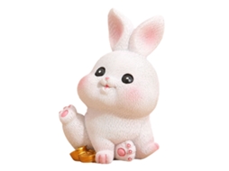 Coelho de Resina Fortune Big Ear para Decoração de Estilo B LAXISCREED