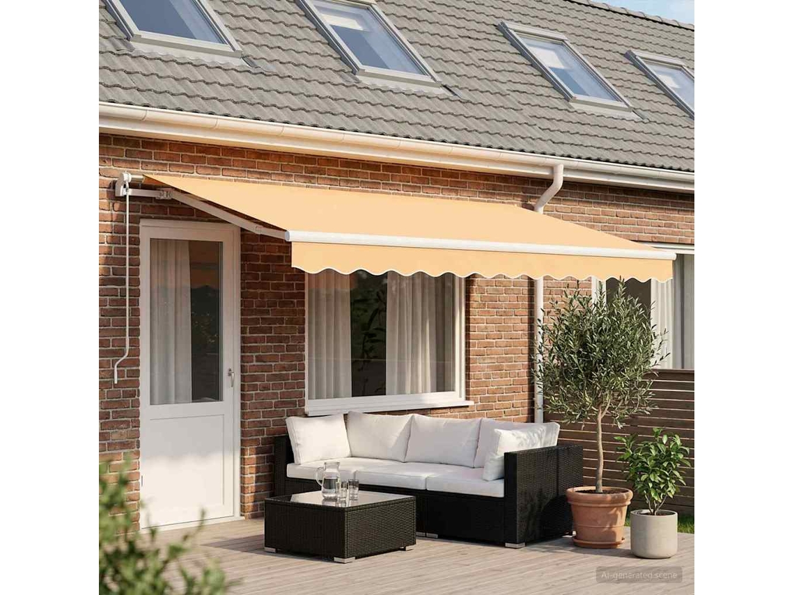 Vidaxl Tecido De Substituição Para Toldo Areia 6 × 3,5 M Poliéster