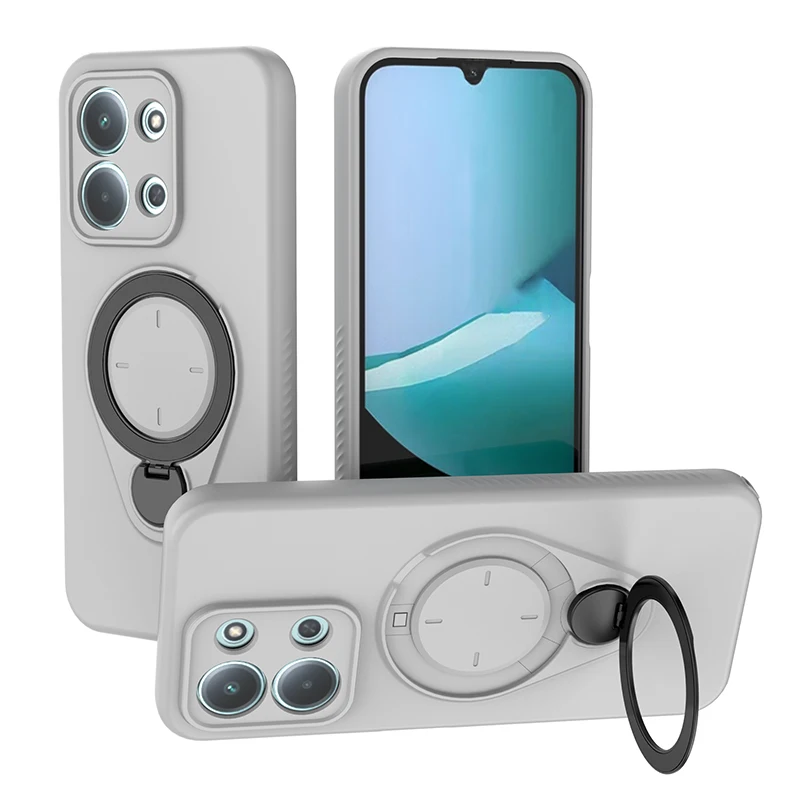 (cinza, Redmi Note 15 5g) Capa Antichoque Com Suporte Giratório De 360° E Carregamento Sem Fio Magnético