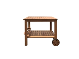Carrinho de jardim com rodas em madeira de eucalipto - 93 x 49 x 74 cm - Com porta-garrafas AUCUNE