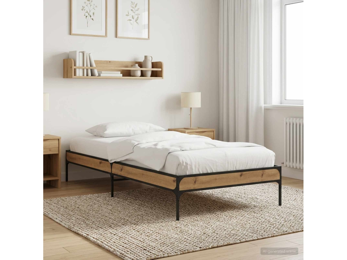 Vidaxl Estrutura Da Cama Carvalho Artisian 80 X 200 Cm