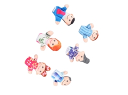 Primerox 6pcs Conjunto de Bonecos de Dedo de Pelúcia Fofos Família Props para Contar Histórias