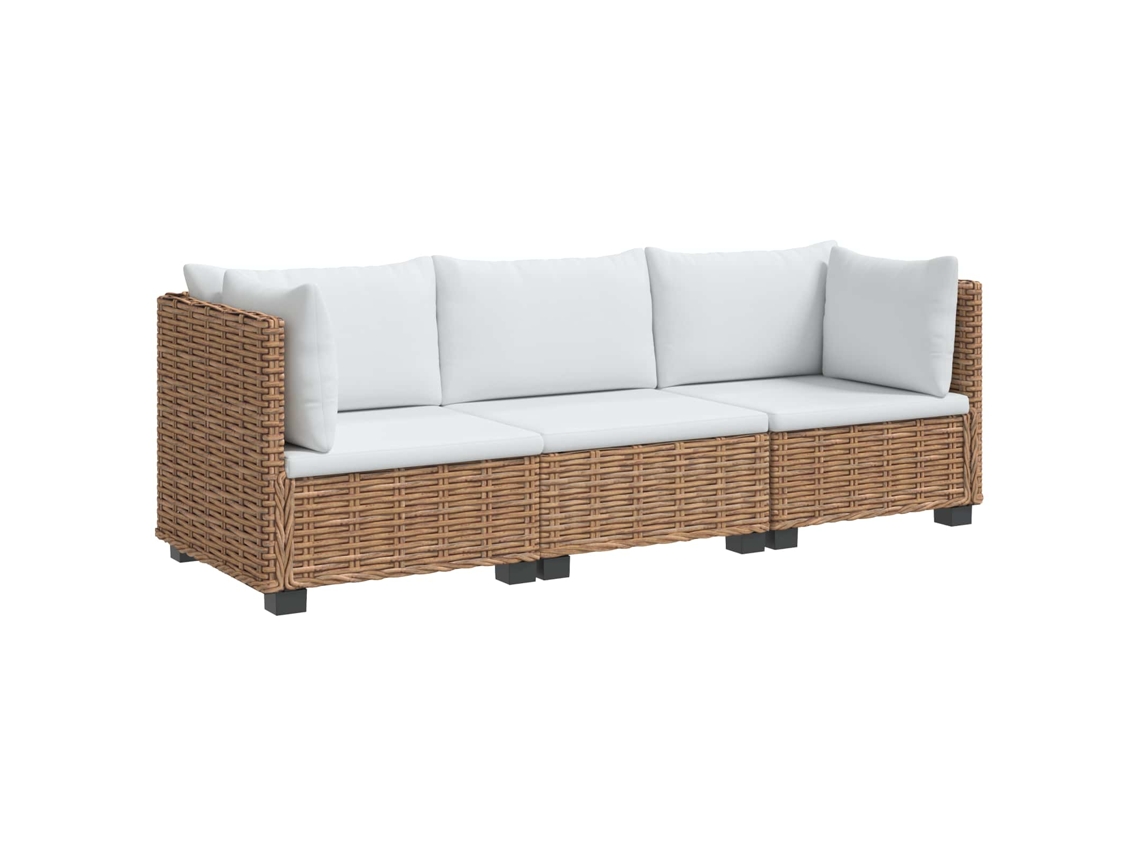 Maison Exclusive - 3 Unid. Conjunto De Lounge Em Rattan Com Travesseiros Gendt