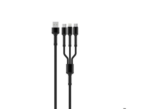 Cabo Universal 4 Em 1, Usb, Tipo-c, Lightning, Micro-usb, 20 W, 1,2 M - Colorway (cw-cbu3003-gr) - Prata