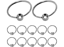 Conjunto De 12-puxadores Argola Para Tábuas Corte Em Liga Metálica Prateada Armários E Gavetas Domésticas