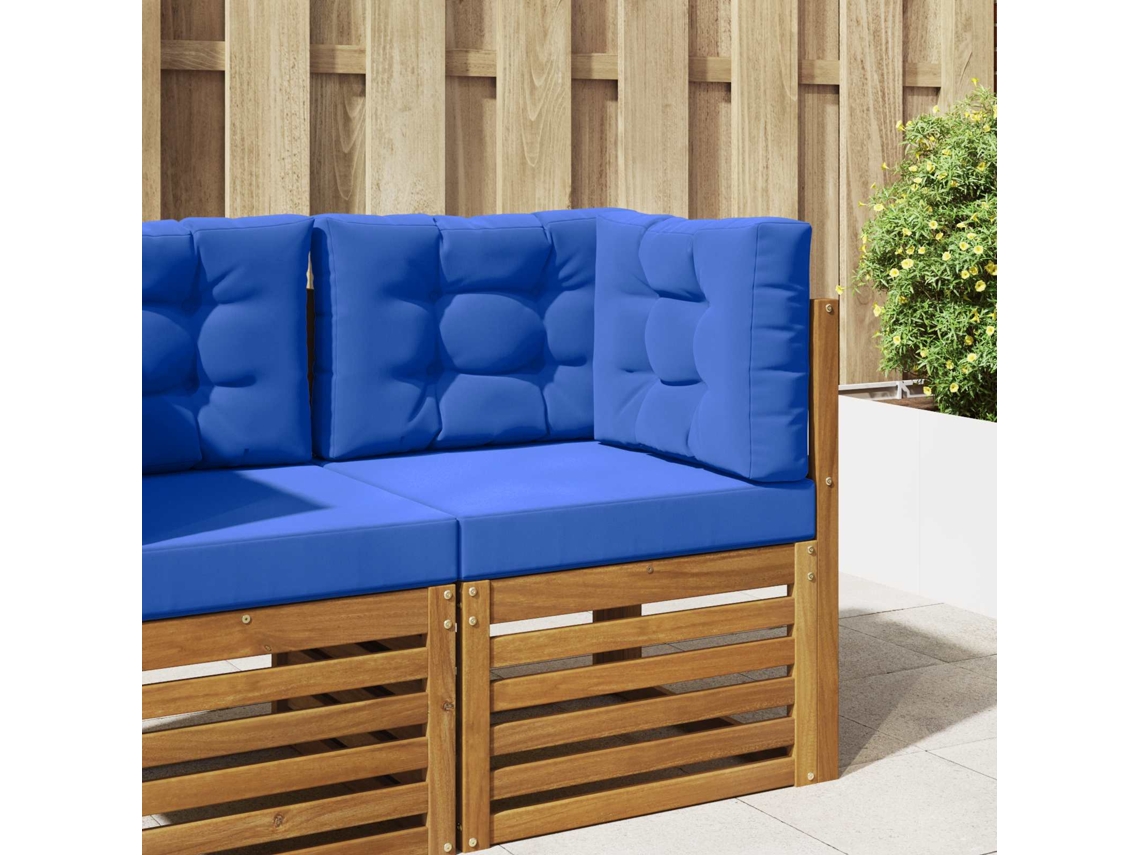 Vidaxl Almofada Para Sofá Externo 3 Pcs Azul Royal Poliéster