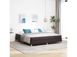 Vidaxl Cama Box com Colchão Marrom Escuro 180 X 200 Cm Tecido