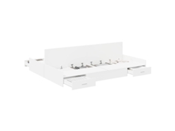 Estrado de Cama com Arrumação com Cabeceira Branco 135x190 cm MAISON EXCLUSIVE