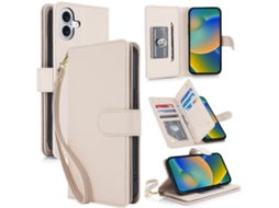 Capa Carteira De Couro Para Iphone 16 Plus - Com Rfid - Para Vários Cartões