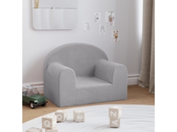 Vidaxl Sofá Infantil Pelúcia Macia Cinzento-claro