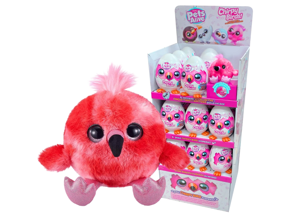 ZURU Pets Alive Chirpy Birds Talking Plush Display Multicor
