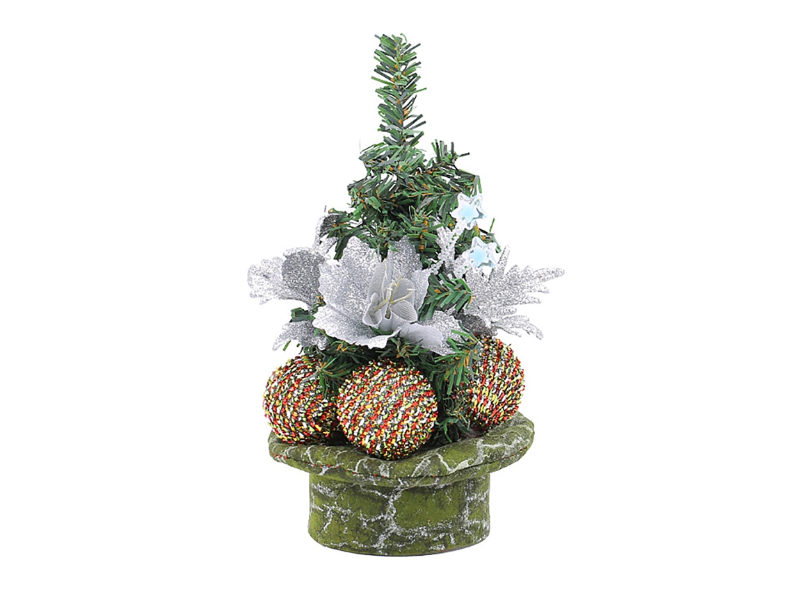 Laxiscreed Bola De Natal Prata Com Agulhas Para Árvore Pequena E Decoração Festiva