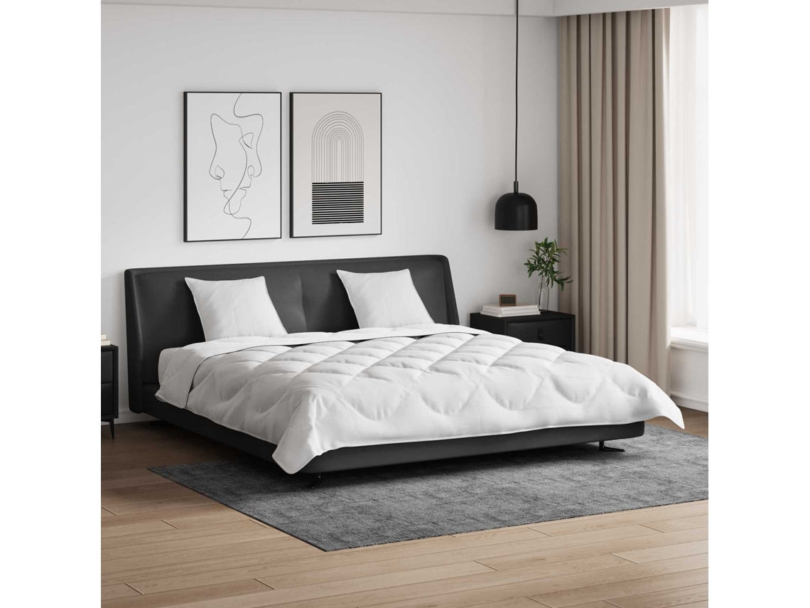 Vidaxl Duvet Com Travesseiros 3 Unid. Branco Microfibra