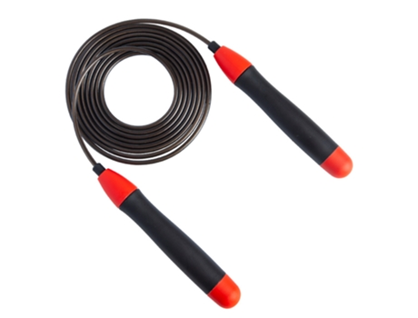 Corda Pular Com Fio Corredor Com Travamento Automático - Preto E Vermelho TUSERXLN