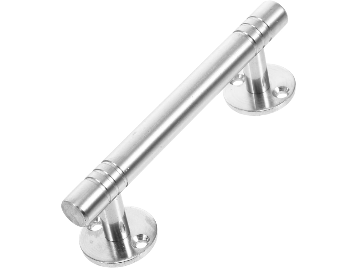 Puxador De Porta Em Aço Inoxidável Para Guarda Roupa E Cômoda, Cor Prata