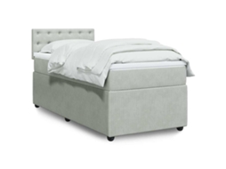 Vidaxl Cama Com Molas/colchão 80x200 Cm Veludo Cinza-claro