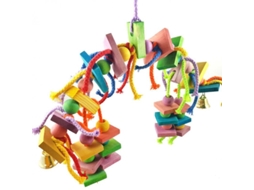 2026 brinquedo de Madeira Colorido para Pássaros e Pequenos Animais de Estimação 242g 28x8x32cm