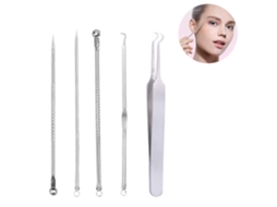Kit 5 Peças Para Remover Cravos E Imperfeições, Removedor De Espinhas E Pontos Brancos, Com Pinça, Para Rosto, Testa E Nariz