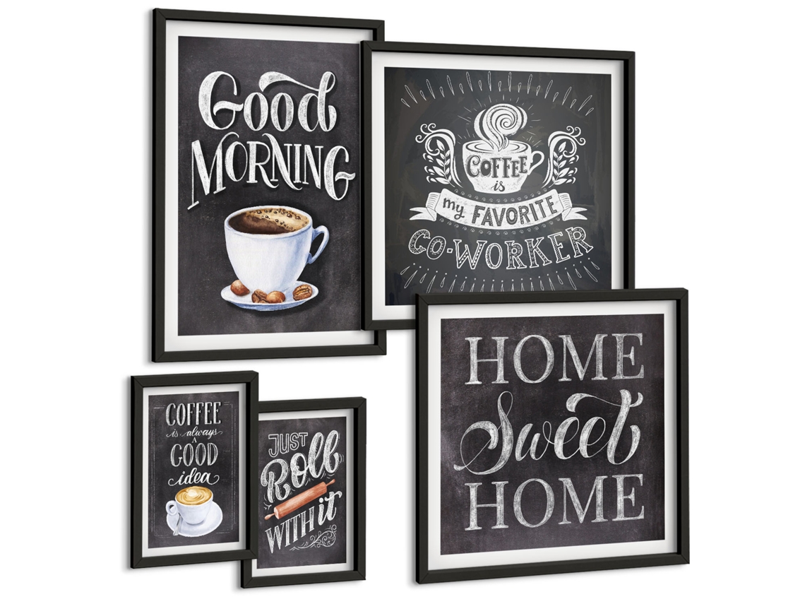 Conjunto De Pinturas Inspirações Rústicas De Café Espelharte (5 Peças)