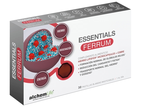 Essentials Ferrum 30 Pastillas Blandas Masticables ALCHEMLIFE