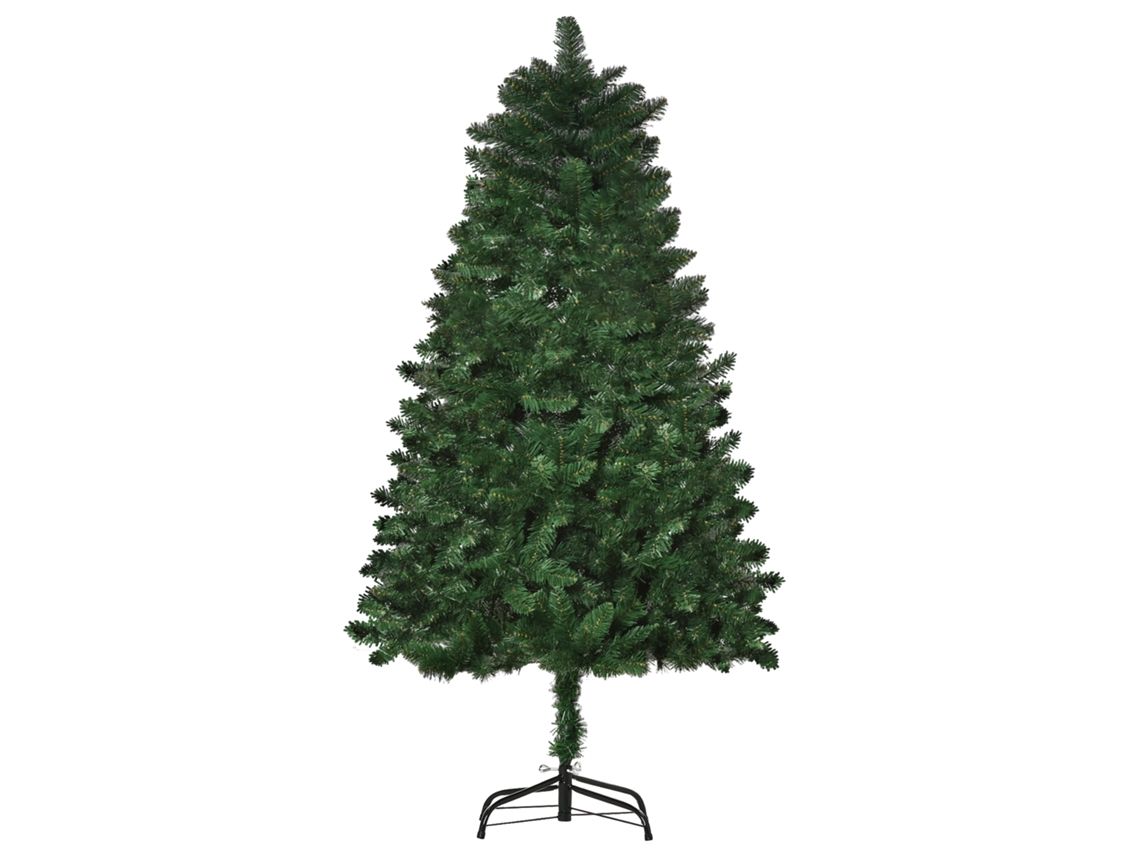 Árvore de Natal Pvc, Aço Cor Verde Escuro 75x75x150 cm Homcom