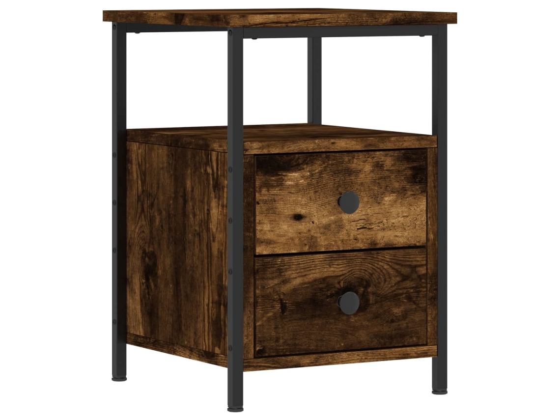 Bedside Cabinet, Bedside Cabinets Vidaxl Marrom Madeira Processada (n/a)