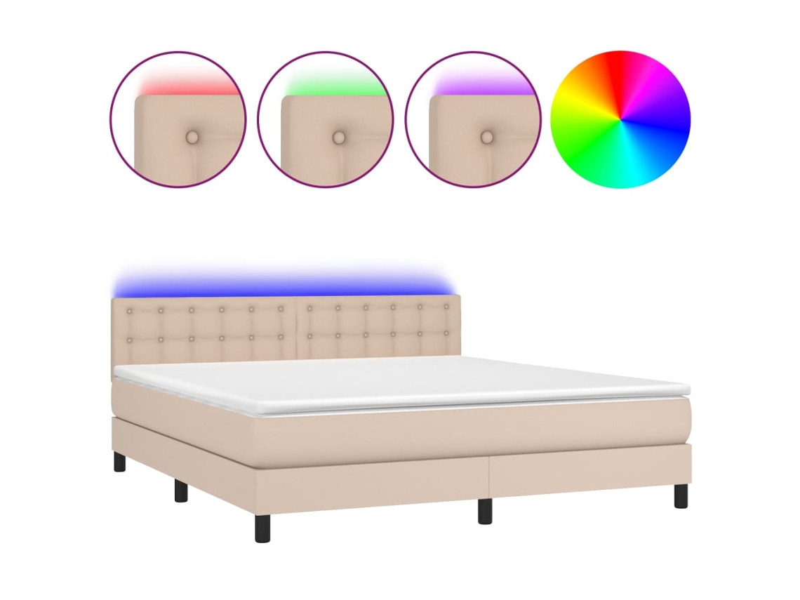 Box Spring Bed, Box Spring Beds Vidaxl Marrom Couro Artificial (160 X 200 Cm)