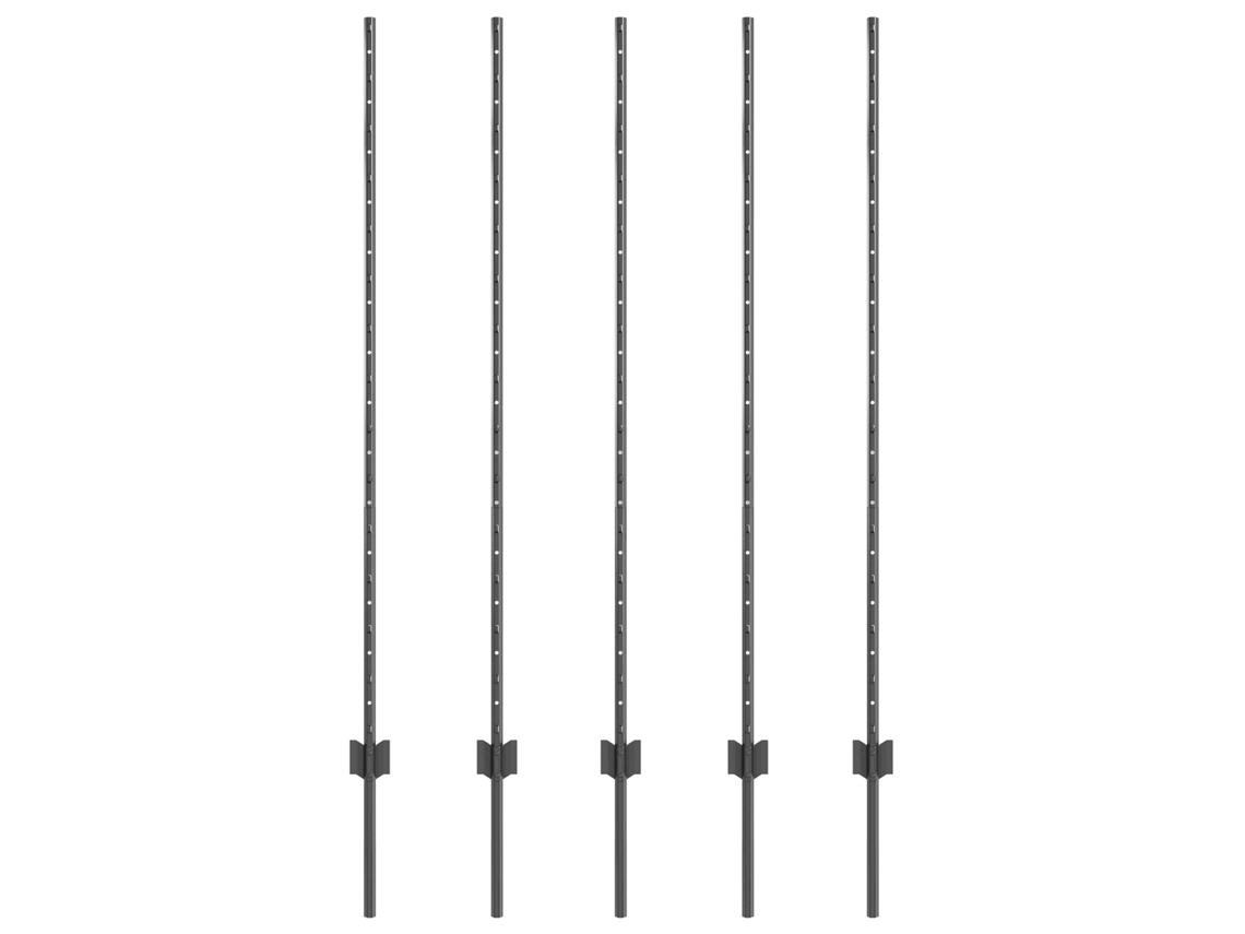 Conjunto 5 Poste De Jardim Vidaxl Cinzento Aço (180 Cm)