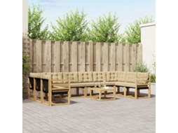 Vidaxl Conjunto De Sofás Para Exterior 11 Unid. Branco E Bege