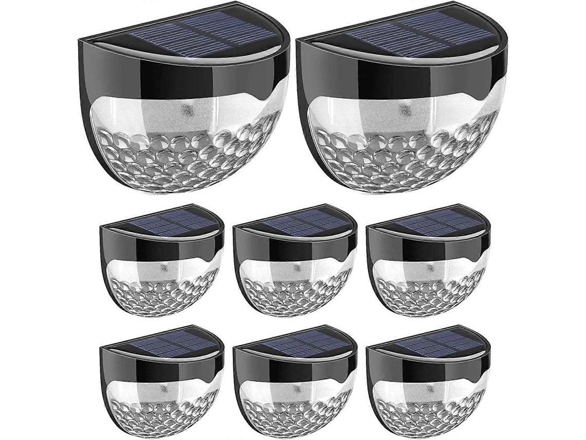 Rebe 8 Lâmpadas Solares Led para Cerca de Jardim Sem Fio Exteriores para Barandas e Fences