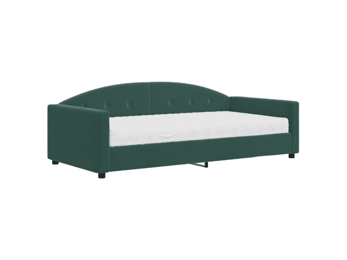Daybed With Mattress, Daybed With Mattresses Vidaxl Verde Veludo (100 X 200 Cm)