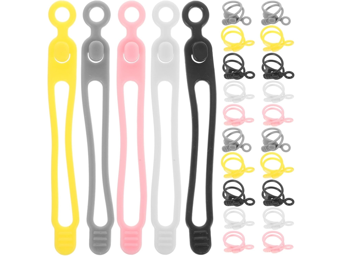 30 Abraçadeiras De Silicone Reutilizáveis