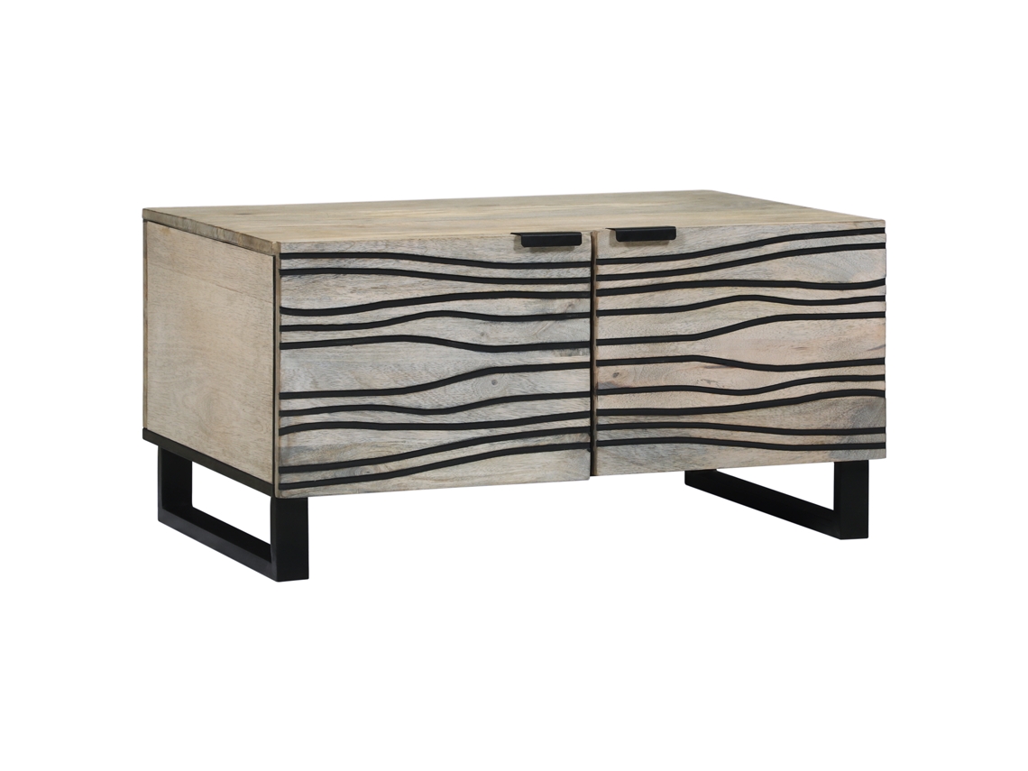Conjunto 1 Mesa De Café Sólida De Acácia Vidaxl Branco Madeira De Mangueira Maciça (80 X 50 X 40 Cm)