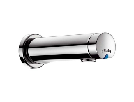 Torneira de Parede com Fecho Automático Temposoft 2 para Lavatório Cinza Furo Único Economia de Água Cromado DELABIE