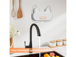 Limpador de Vegetais Recarregável para Montagem na Parede, para Limpeza de Carnes, Frutas e Vegetais AQUAFORGE