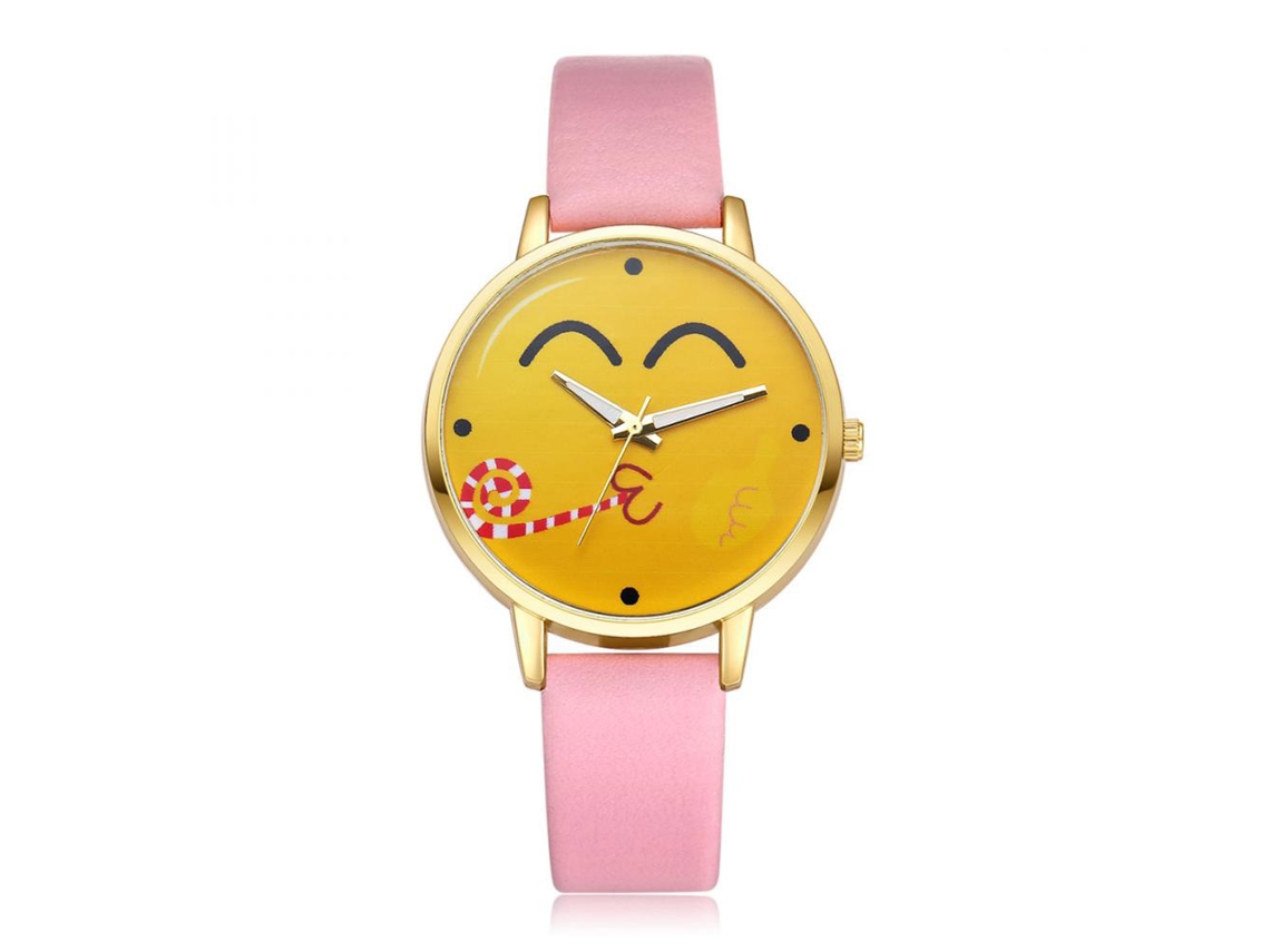 Reloj De Pulsera Analógico De Cuarzo Con Correa Pu Case De Aleación Ivpai (rosa)