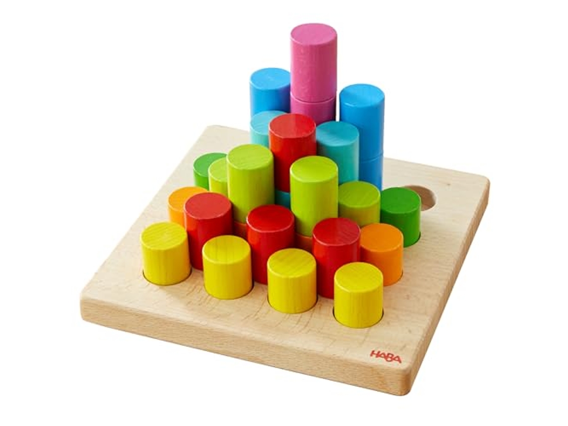 Haba, Brinquedo Educativo De Cilindro De Jogo Com Encaixe De Madeira, Colorido
