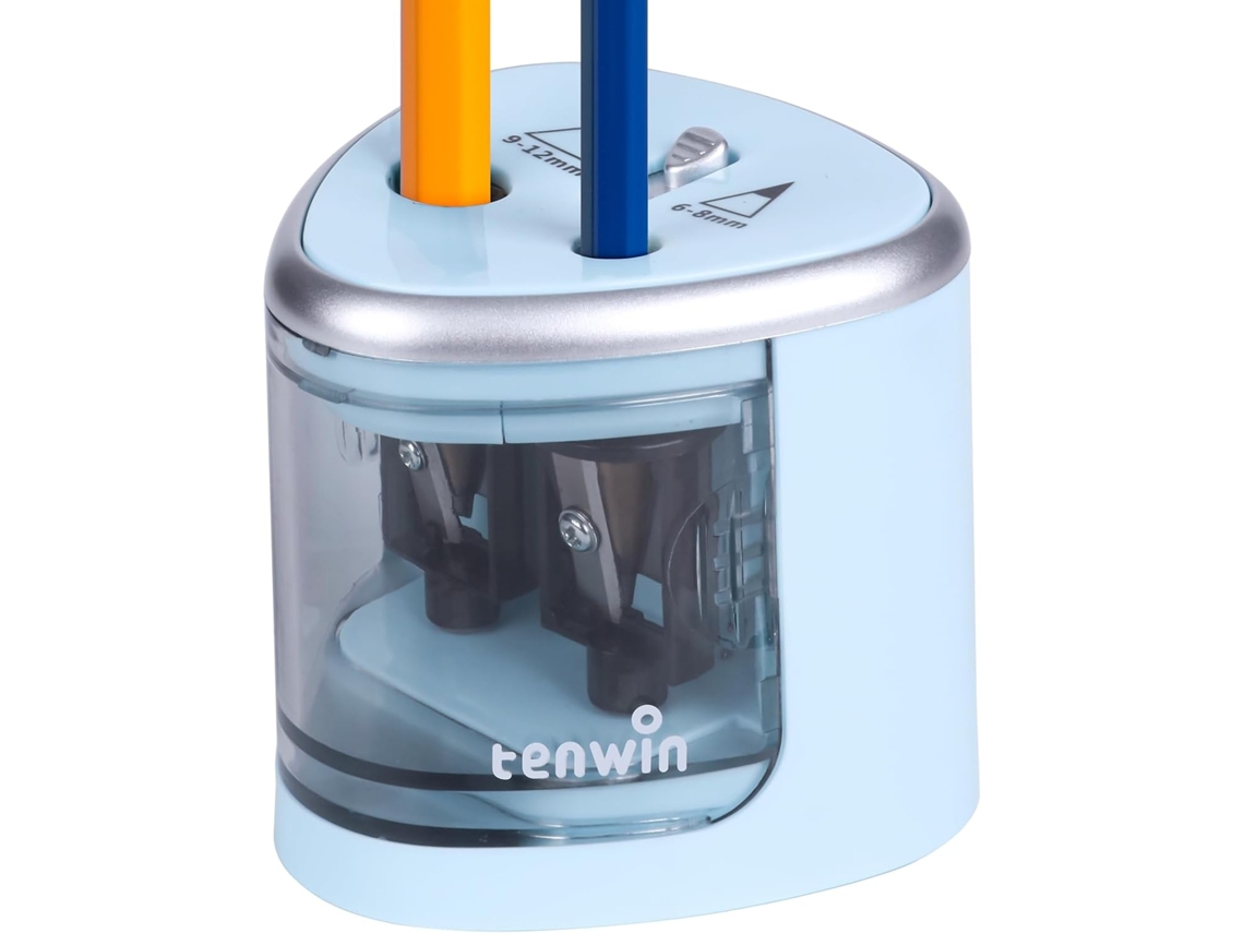 Apontador elétrico Slowmoose Color, operado por bateria, para lápis nº 2 e nº 6 de 12 mm, com furo duplo para escritório