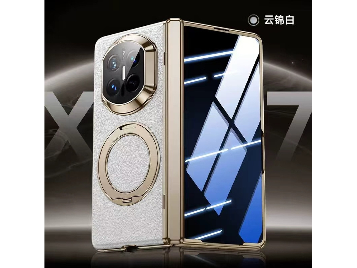 Capa Protetora Para Celular Huawei Mate X6 (branca De Alta Definição) Com Suporte Giratório Integrado.