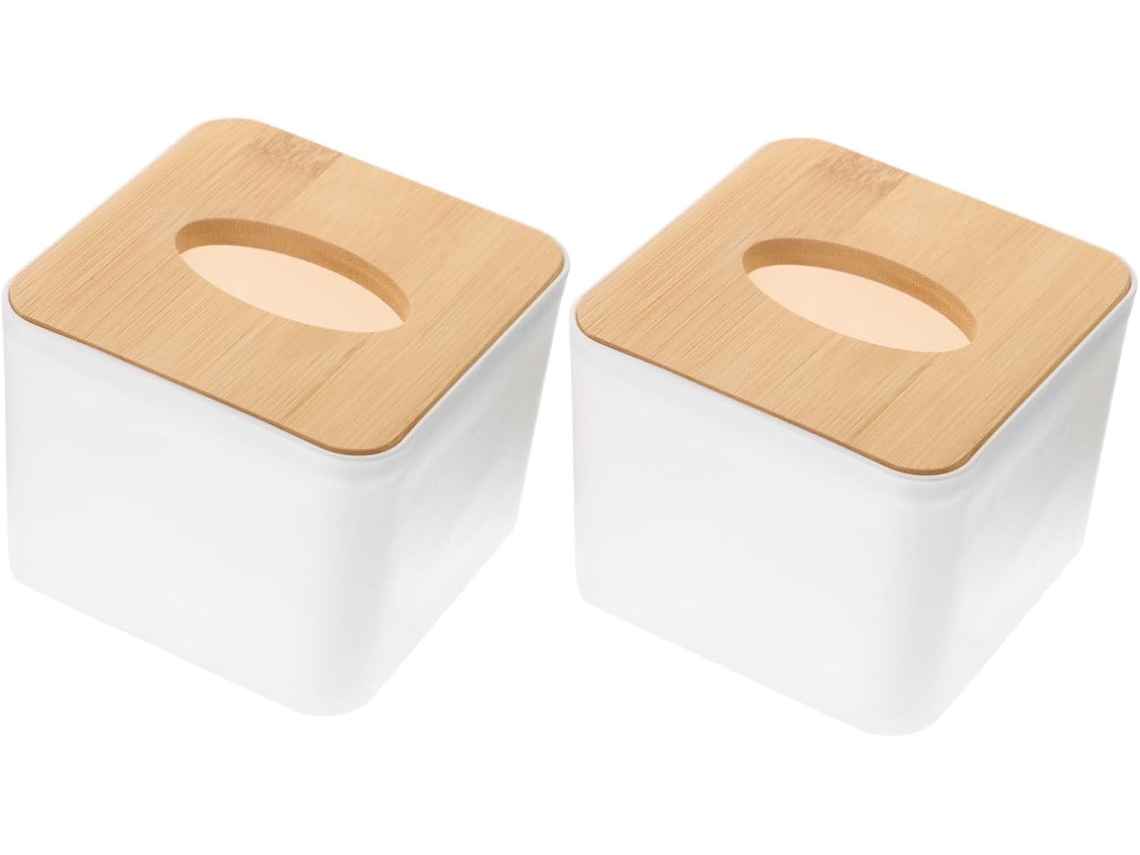 Caixa Com 2 Unidades De Porta-lenços De Papel Quadrado