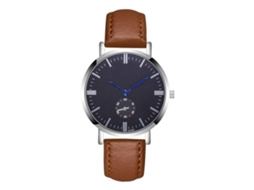 Relógio de pulso masculino moderno com visor analógico de quartzo, resistente e casual, marrom claro.