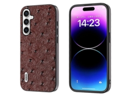 Capa Para Celular Abeel Em Couro Com Textura De Avestruz Para Samsung Galaxy S23 Fe 5g