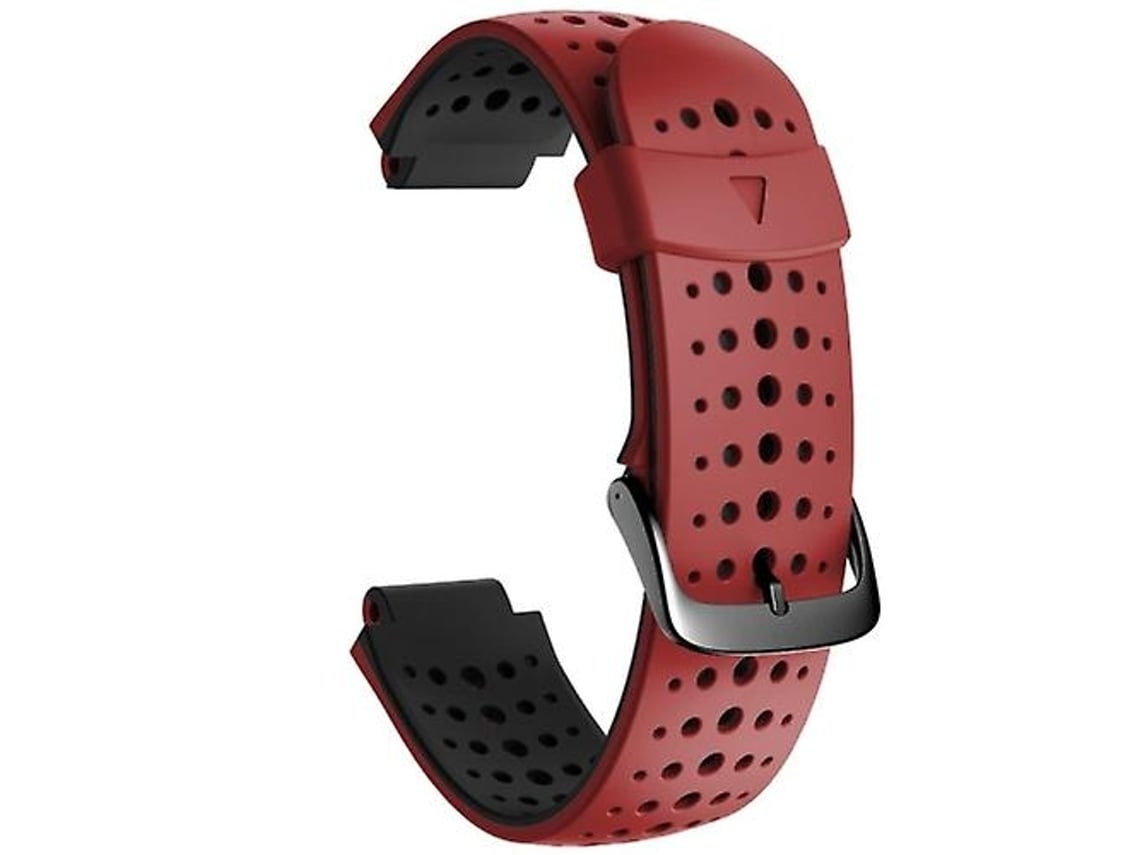 Pulseira De Relógio Lurelia Para Garmin Forerunner 220 Em Silicone Bicolor Vermelho Preto