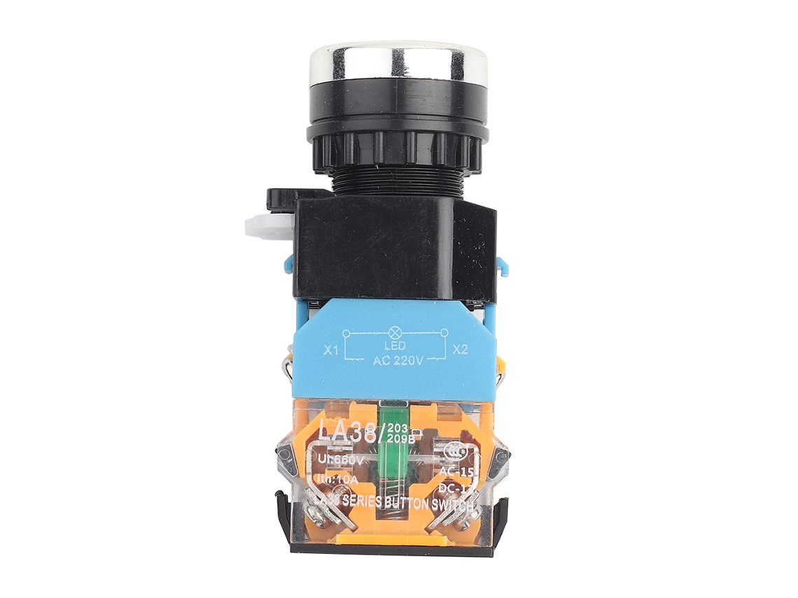 Interruptor De Botão De Pressão Com Trava Automática E Luz Led La38-11dnzs La38-11ds