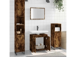 Vidaxl 2 Pcs Conj. Móveis Casa De Banho Derivados Madeira Cor Fumado