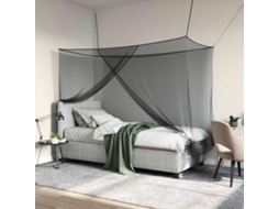 Vidaxl Rede Mosquiteira Para Cama 3 Unid. 156 Mesh Preto Poliéster