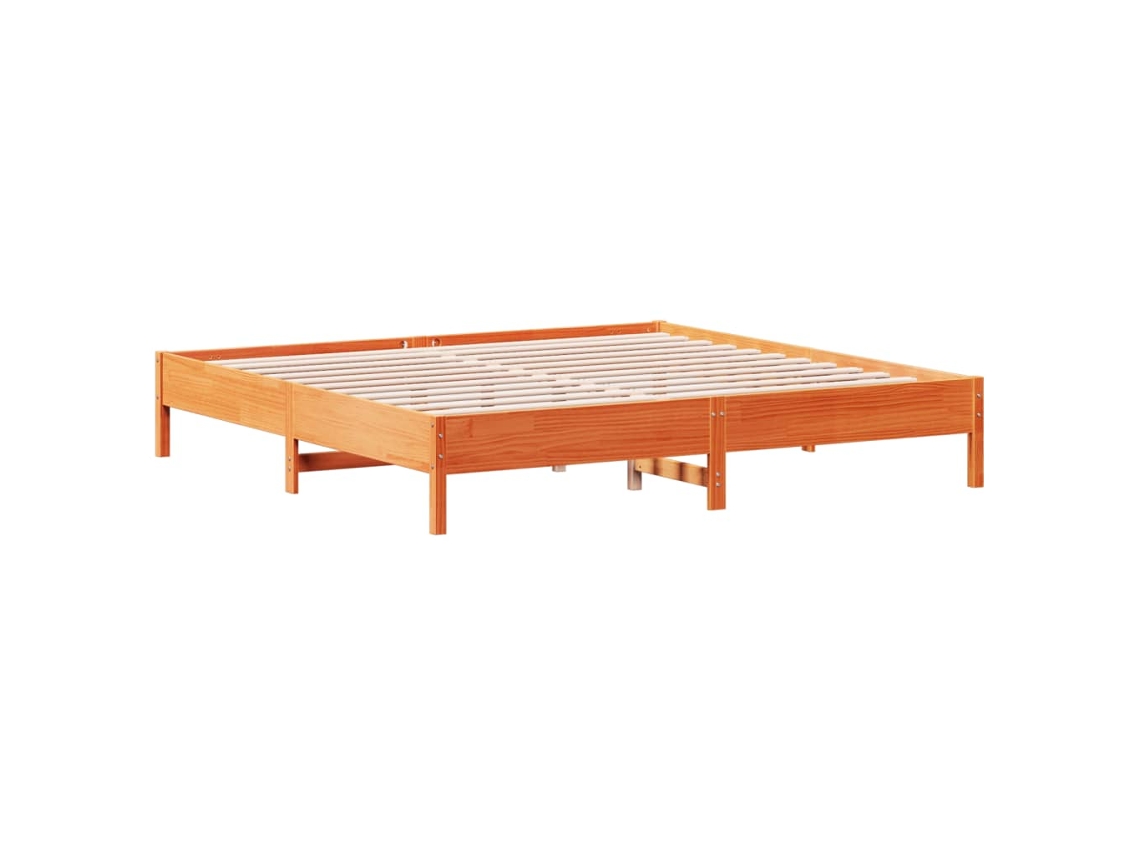 Bed Frame, Bed Frames Vidaxl Marrom Madeira De Pinho (200 X 200 Cm)