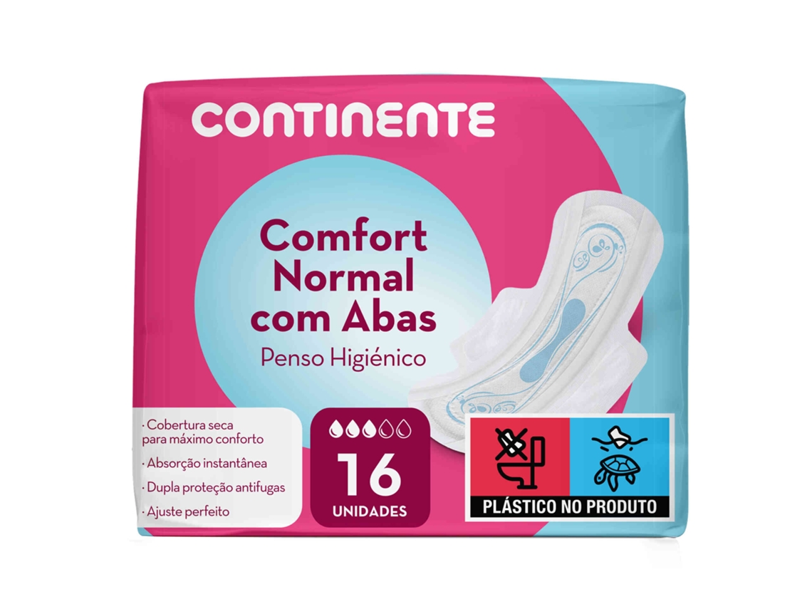 Pensos Higiénicos Comfort Normal com Abas Continente