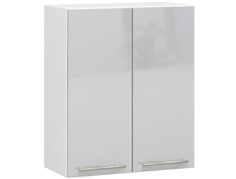 AKORD W60 armário de cozinha suspenso sistema OLIWIA Branco 60 cm 2 portas Metálico Brilhante 2 prateleiras 60x30x72 cm AKORD FURNITURE FACTORY
