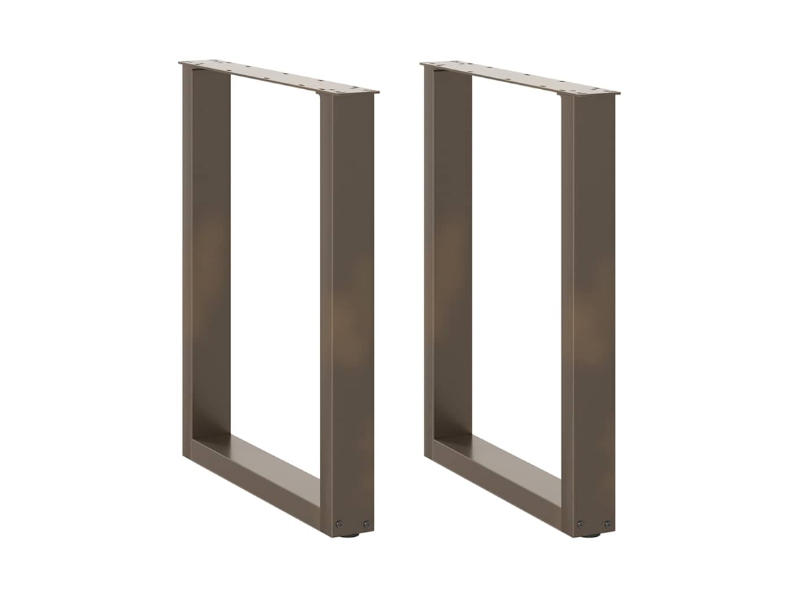 Vidaxl Pés Para Mesa De Jantar Em Formato De U, 2 Peças, Aço Natural, 60x(72-73) Cm, Aço